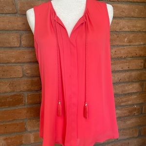 Coral high low blouse